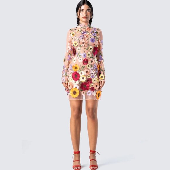 Taylor Swift ERAS tour Floral Flower Mini Dress- Size L - Picture 3 of 9